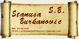 Stanuša Burkanović vizit kartica